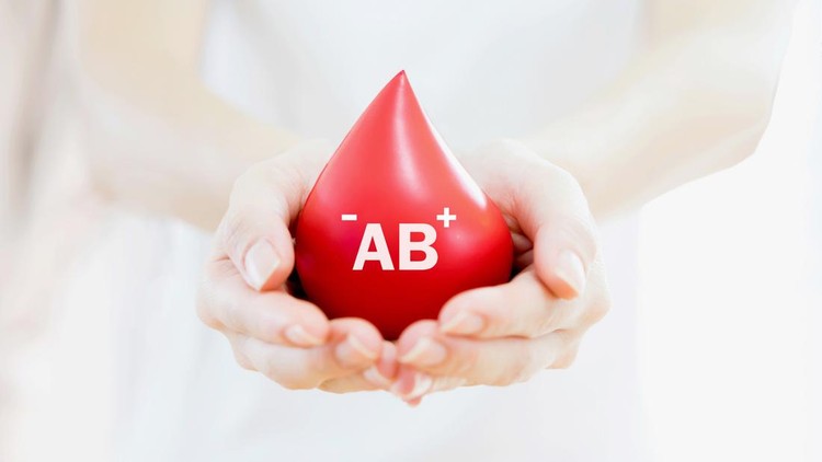 Hands holding a red blood