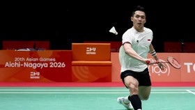 Jonatan Christie saat tampil di babak semifinal nomor beregu putra Asian Games 2026. (Arsip PBSI)