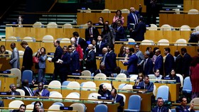 Delegates walk out as Israel's Prime Minister Benjamin Netanyahu addresses the 81st United Nations General Assembly at UN headquarters in New York City, US, September 24, 2026. REUTERS/Jeenah Moon