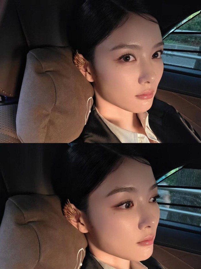 Kim Yoo Jung juga tampil dengan minimalist makeup serta sleek hairstyle yang melengkapi gayanya di hari itu./ Foto: instagram.com/you_r_love