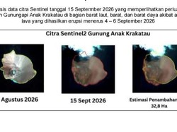 Anak Krakatau Meluas Hingga 32,8 Hektar Usai Erupsi 224 Kali
