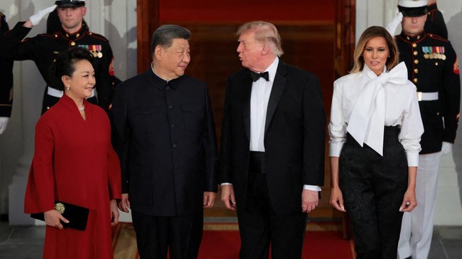 Trump-Xi Jinping Bertukar Kado saat Jamuan Makan Malam di Gedung Putih