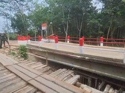 Baru Sebulan Diresmikan, Jembatan Garuda di Musi Rawas Rusak