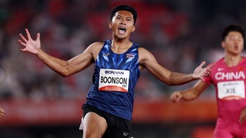 Puripol Boonson Cetak Rekor di Final 100m Asian Games