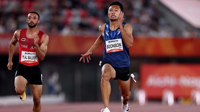 Puripol Boonson Cetak Rekor di Final 100m Asian Games