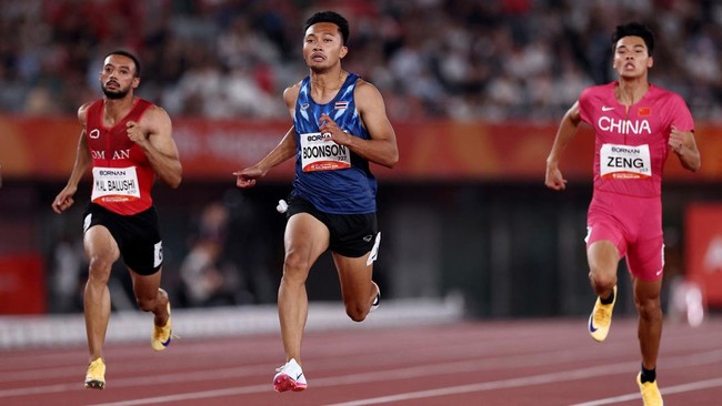 Puripol Boonson Cetak Rekor di Final 100m Asian Games