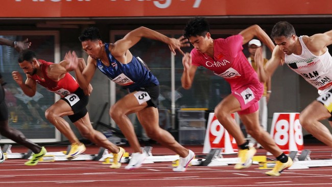 Puripol Boonson Cetak Rekor di Final 100m Asian Games