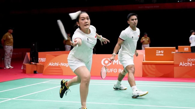 Amri Syahnawi/Nita Violina Marwah saat berlaga di Asian Games 2026. (Arsip PBSI)