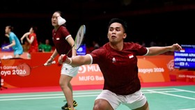 Amri Syahnawi/Nita Violina Marwah saat berlaga di babak perempat final Asian Games 2026.