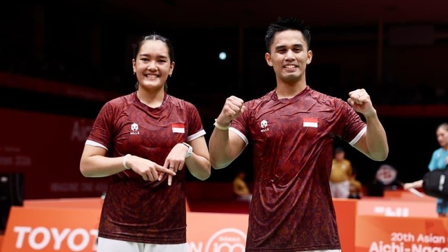 Amri Syahnawi/Nita Violina Marwah saat berlaga di babak perempat final Asian Games 2026.