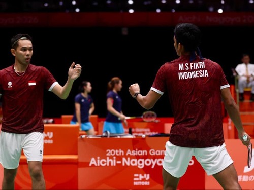 Fajar Alfian/Muhammad Shohibul Fikri saat beraksi di Asian Games 2026