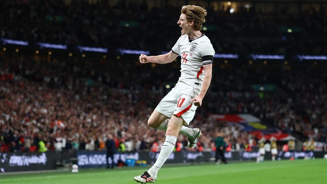 Soccer Football - Nations League - Group A3 - England v Spain - Wembley Stadium, London, Britain - September 26, 2026 England's Anthony Gordon celebrates scoring their first goal Action Images via Reuters/Peter Cziborra