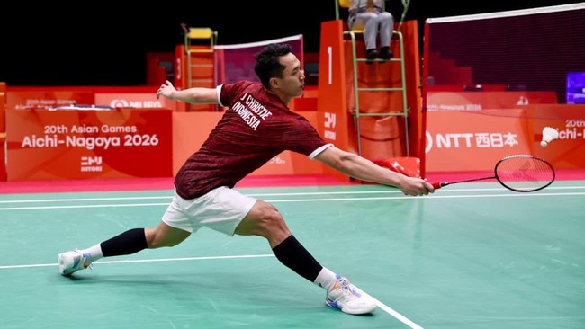 Jonatan Christie saat tampil di 16 besar Asian Games 2026. (Arsip PBSI