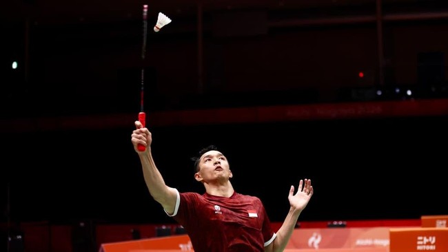 Jonatan Christie saat tampil di 16 besar Asian Games 2026. (Arsip PBSI