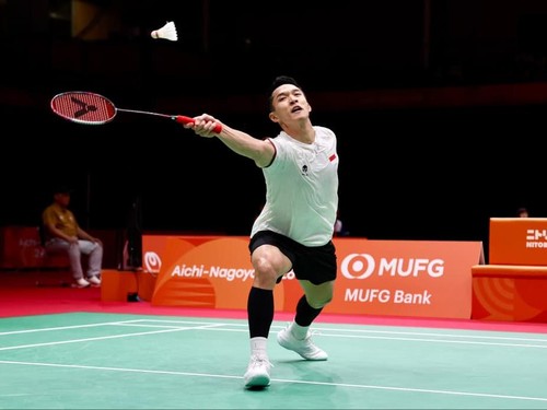 Jonatan Christie saat tampil di perempat final Asian Games 2026