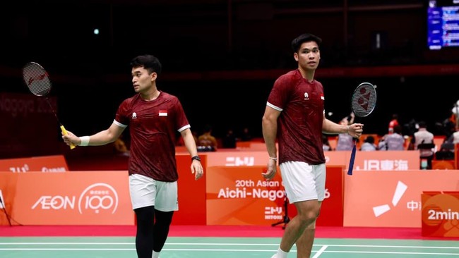 Leo Rolly Carnando/Daniel Marthin saat beraksi di Asian Games 2026.