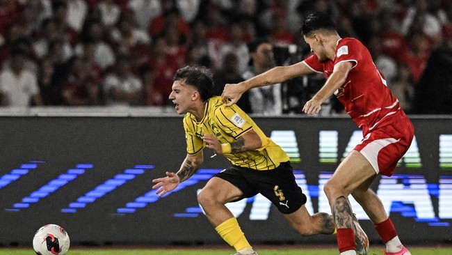 Justin Hubner membuat penyelamatan krusial pada menit-menit akhir pertandingan lawan Malaysia. 