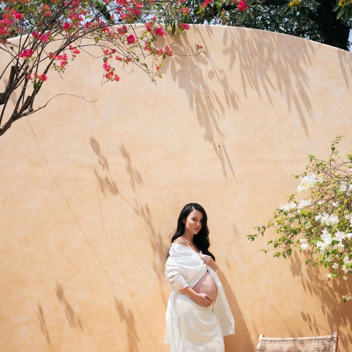 <p>Mengenakan outfit bernuansa earth tone, Julie memperlihatkan baby bump dengan gaya simpel yang tetap memesona. Rambut panjangnya dibiarkan terurai, membuat penampilannya terlihat semakin manis dan anggun. (Foto: Instagram @julstelle)</p>