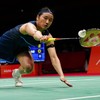 South Korea's An Se-young hits a return against Japan's Akane Yamaguchi during the women's singles badminton final during the 2026 Asian Games at the Ichinomiya City Municipal Gymnasium in Ichinomiya, Aichi prefecture on September 29, 2026. (Photo by