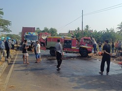 Detik-detik Mobil Damkar Pangkep Terguling Tewaskan 2 Personel