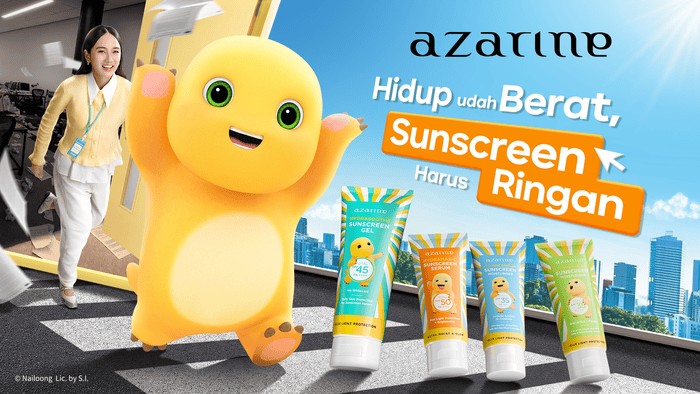 Setelah sukses dengan kolaborasi lisensi internasional seperti Marvel, BT21, Minions, dan Sanrio, Azarine kembali hadir dg Azarine Sunscreen Nailoong Edition