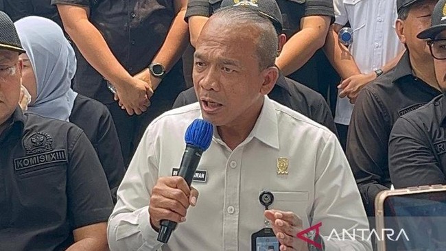 Inspektur Jenderal Kemenimipas Rudi Setiawan saat kunjungan Komisi XIII DPR RI di Lapas Cibinong, Kabupaten Bogor, Jawa Barat, Rabu (30/9/2026). ANTARA/M Fikri Setiawan