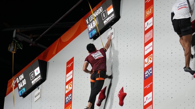 Wednesday, 30 September 2026 - NOC - AG26 - TM - Sport Climbing; Men's Speed - Qualification - Veddriq Leonardo Rank (5) Result (4.78) di Portmesse Nagoya Exhibition Hall 1, Jepang