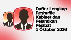 Infografis - Daftar Lengkap Reshuffle Kabinet dan Pelantikan Pejabat 1 Oktober 2026