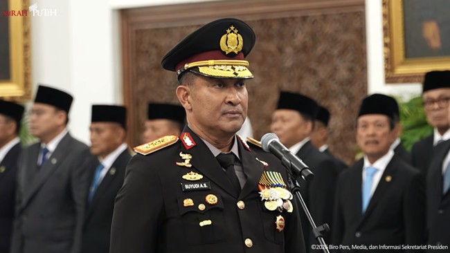 Pelantika Kepala Kepolisian Negara Republik Indonesia (Kapolri) Komisaris Jenderal Polisi Suyudi Ario Seto