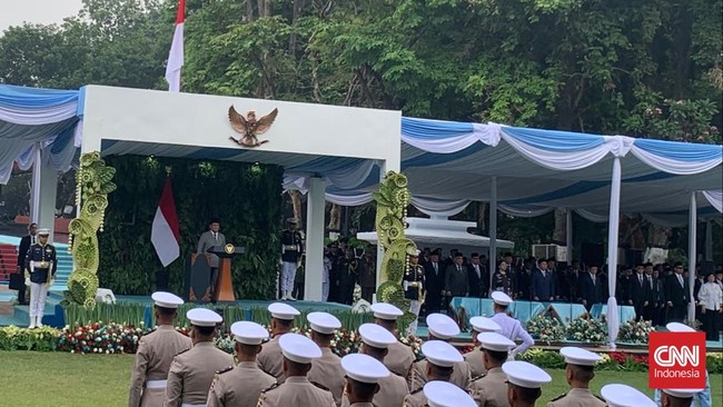Presiden RI Prabowo Subianto bertindak sebagai inspektur upacara peringatan Hari Kesaktian Pancasila 1 Oktober di Monumen Lubang Buaya, Jakarta Timur.
