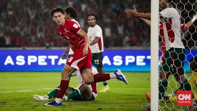 Timnas Indonesia unggul 6-1 atas Bangladesh dalam FIFA ASEAN Cup 2026 di Stadion Utama Gelora Bung Karno, Kamis (1/10) malam. (CNN Indonesia/Adi ibrahim)