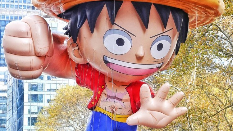 New York City&comma; New York&NewLine;Macy's Thanksgiving Day Parade&NewLine;November 27&comma; 2025&NewLine;One Piece &lpar;Monkey D&period; Luffy&rpar; Parade Balloon