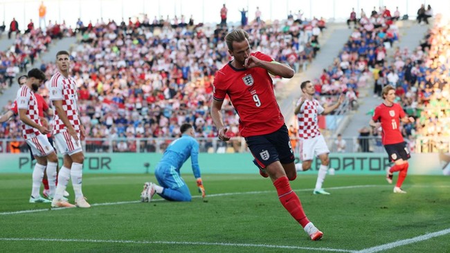 Soccer Football - UEFA Nations League - Group A3 - Croatia v England - Stadion HNK Rijeka, Rijeka, Croatia - October 3, 2026 England's Harry Kane celebrates scoring their first goal Action Images via Reuters/Paul Childs