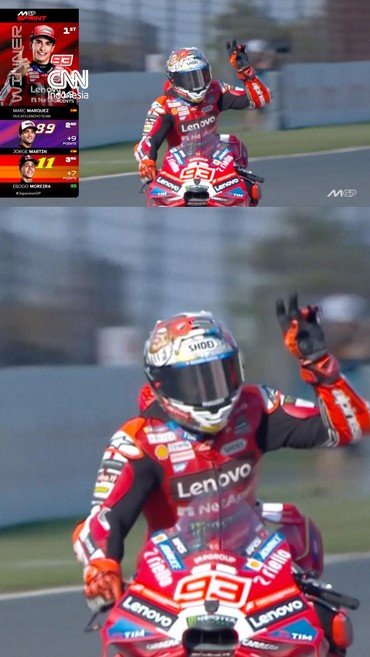Marc Marquez berhasil memenangkan sprint race MotoGP Jepang di Sirkuit Motegi pada Sabtu (3/10).