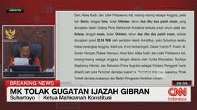 Mahkamah Konstitusi Tolak Gugatan Ijazah GIbran