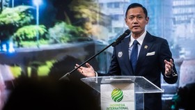 Menteri Koordinator Bidang Infrastruktur dan Pembangunan Kewilayahan Agus Harimurti Yudhoyono menyampaikan pidato pada penutupan Indonesia International Sustainability Forum (ISF) 2026 di Jakarta, Rabu (7/10/2026). Forum dengan total 22 sesi tematik