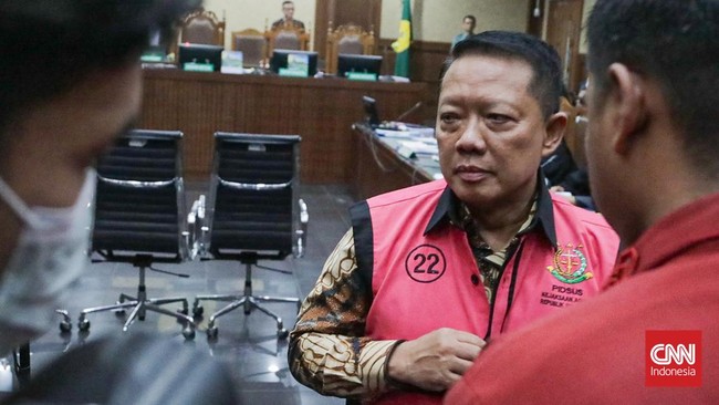 Pengadilan Negeri (PN) Jakarta Pusat menggelar sidang tindak pidana korupsi yang menjerat eks Jaksa Agung Muda Bidang Tindak Pidana Khusus, Febrie Adriansyah, Selasa (7/10). (CNN Indonesia/Febria Adha L)