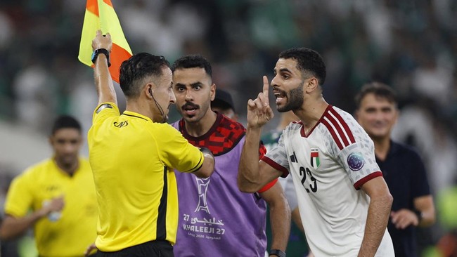 Laga Arab Saudi vs UEA di final Gulf Cup 2026 diwarnai kericuhan.