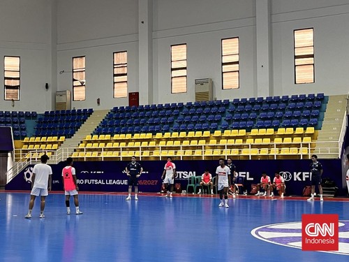Timnas Futsal Indonesia menjalani pemusatan latihan di GOR POPKI, Cibubur, Jakarta Timur, Kamis (8/10) pagi.