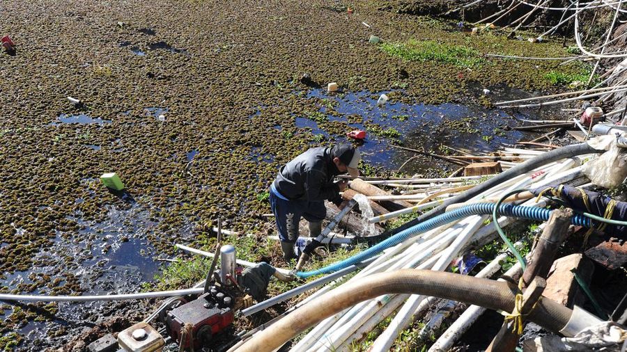 Pipa paralon untuk penyiraman ladang pertanian di Telaga Merdada Dieng., Jawa Tengah, Rabu (7/10/2026). Pipa paralon untuk penyiraman ladang pertanian di Telaga Merdada Dieng., Jawa Tengah, Rabu (7/10/2026).