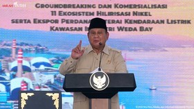 Prabowo Hadiri Groundbreaking dan Komersialisasi 11 Ekosistem Hilirisasi Nikel serta Ekspor Perdana Baterai Kendaraan Listrik Kawasan Industri Weda Bay, Halmahera Tengah, Maluku Utara, 8 Oktober 2026