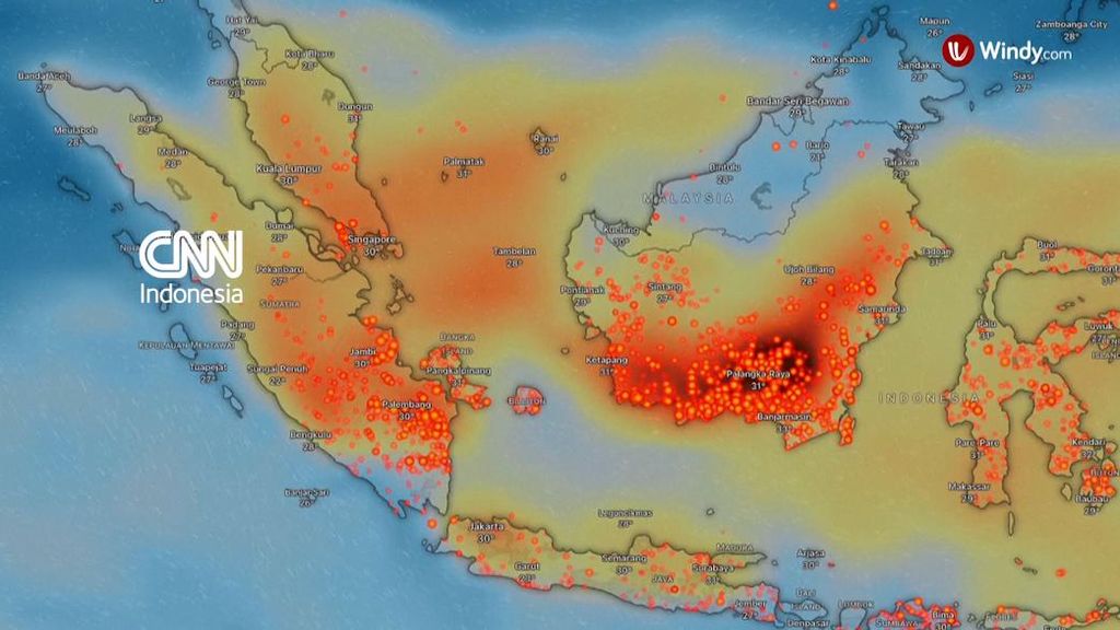 Pantauan Kualitas Udara Asia Tenggara Memburuk Akibat Karhutla RI