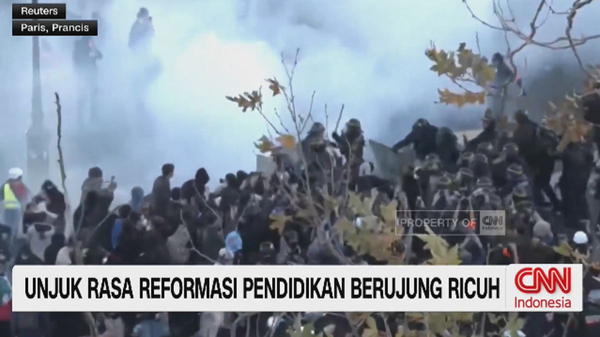 VIDEO: Demo Pendidikan di Paris Berujung Bentrok,