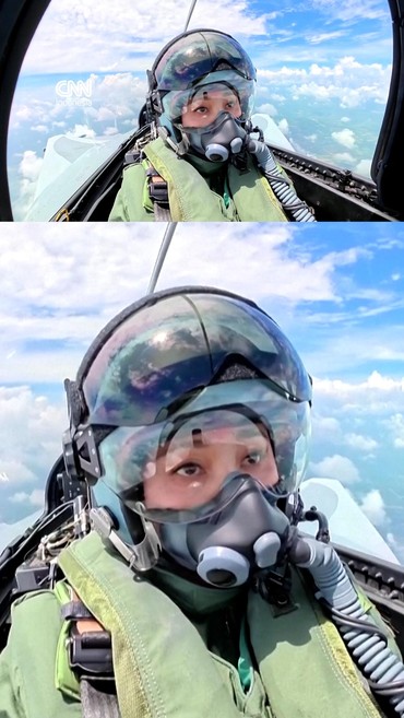 Momen Ratu Thailand Kemudikan Jet Tempur Gripen Sendirian