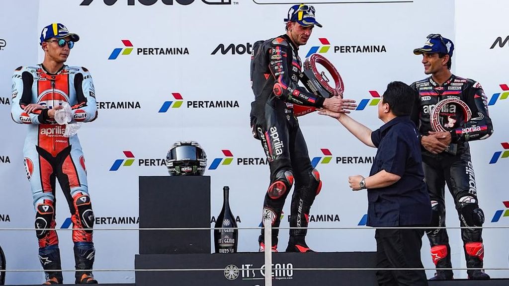 Serahkan Trofi MotoGP Mandalika, Menpora Erick Disorot Media Italia