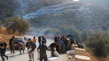FOTO: Pasukan Israel Tembak Gas Air Saat Petani Palestina Panen Zaitun