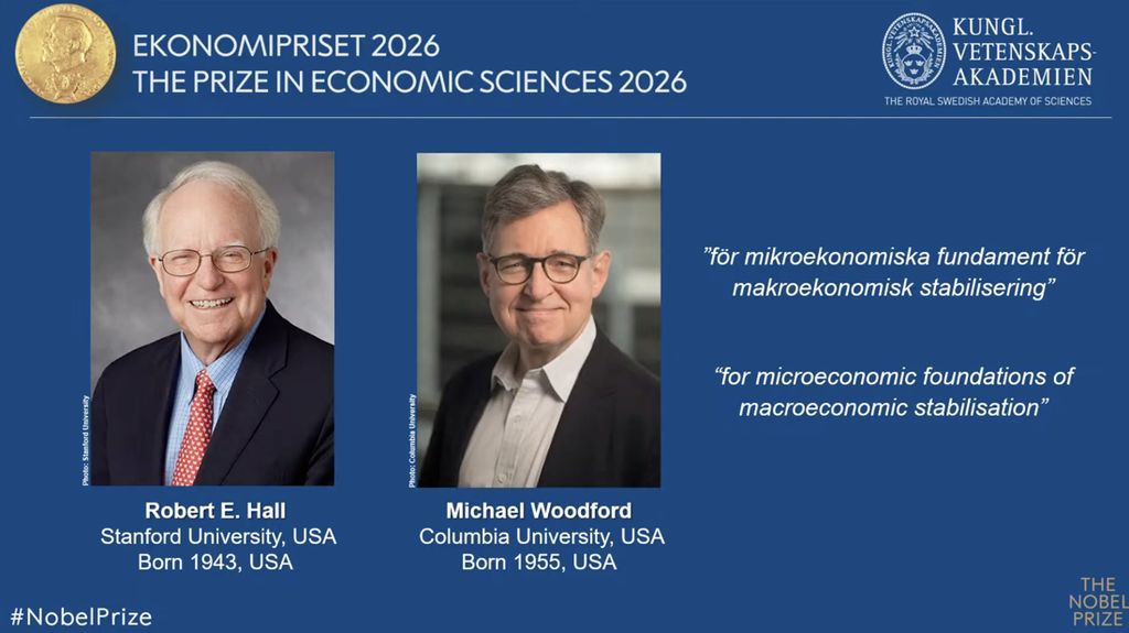 Robert E Hall dan Michael Woodford Jadi Peraih Nobel Ekonomi 2026