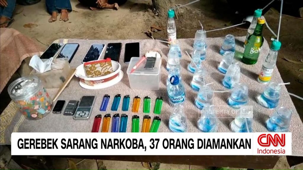 VIDEO: Gerebek Sarang Narkoba di Deli Serdang, 37 Orang Diamankan