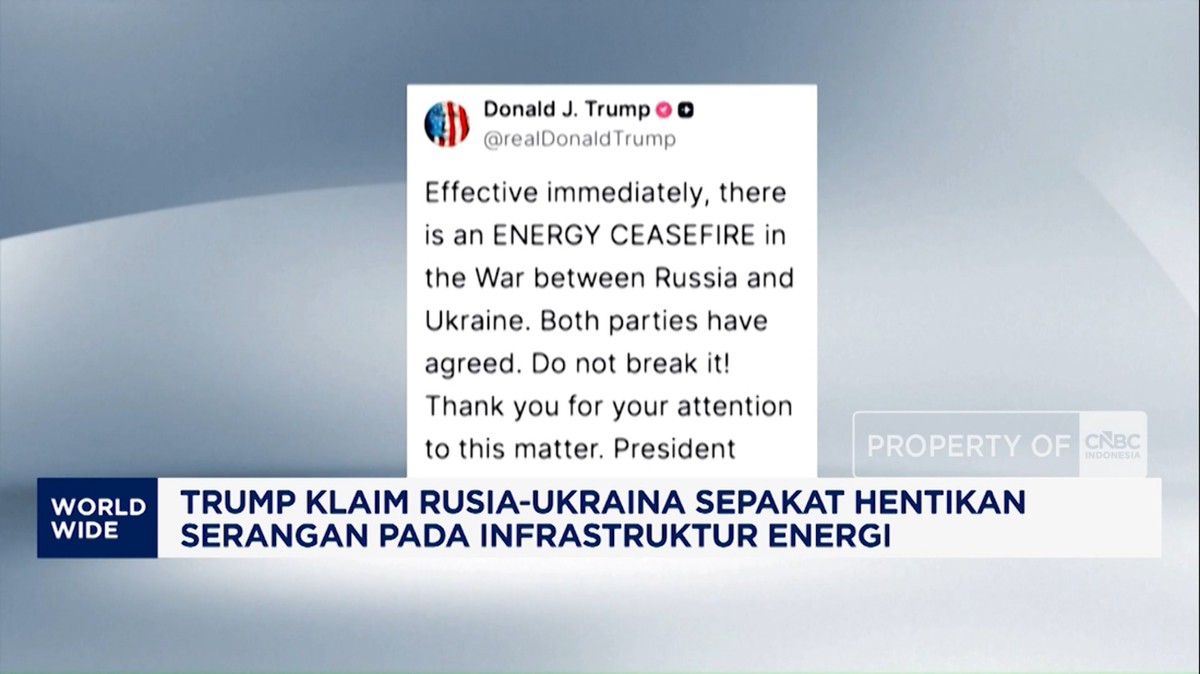 Video: Trump Klaim Rusia-Ukraina Sepakat untuk Gencatan Senjata Energi