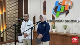 Wakil Menteri Koordinator (Wamenko) Bidang Perekonomian Dradjad Hari Wibowo menemui Kepala Badan Pusat Statistik (BPS) Amalia Adininggar Widyasanti di kantor BPS, Jakarta Pusat, Senin (12/10).